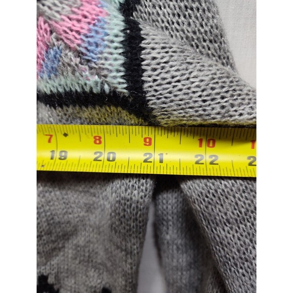 Arizona Sweater Womens XLarge Gray Geometric Print Acrylic Knit Long Sleeve - Picture 9 of 10